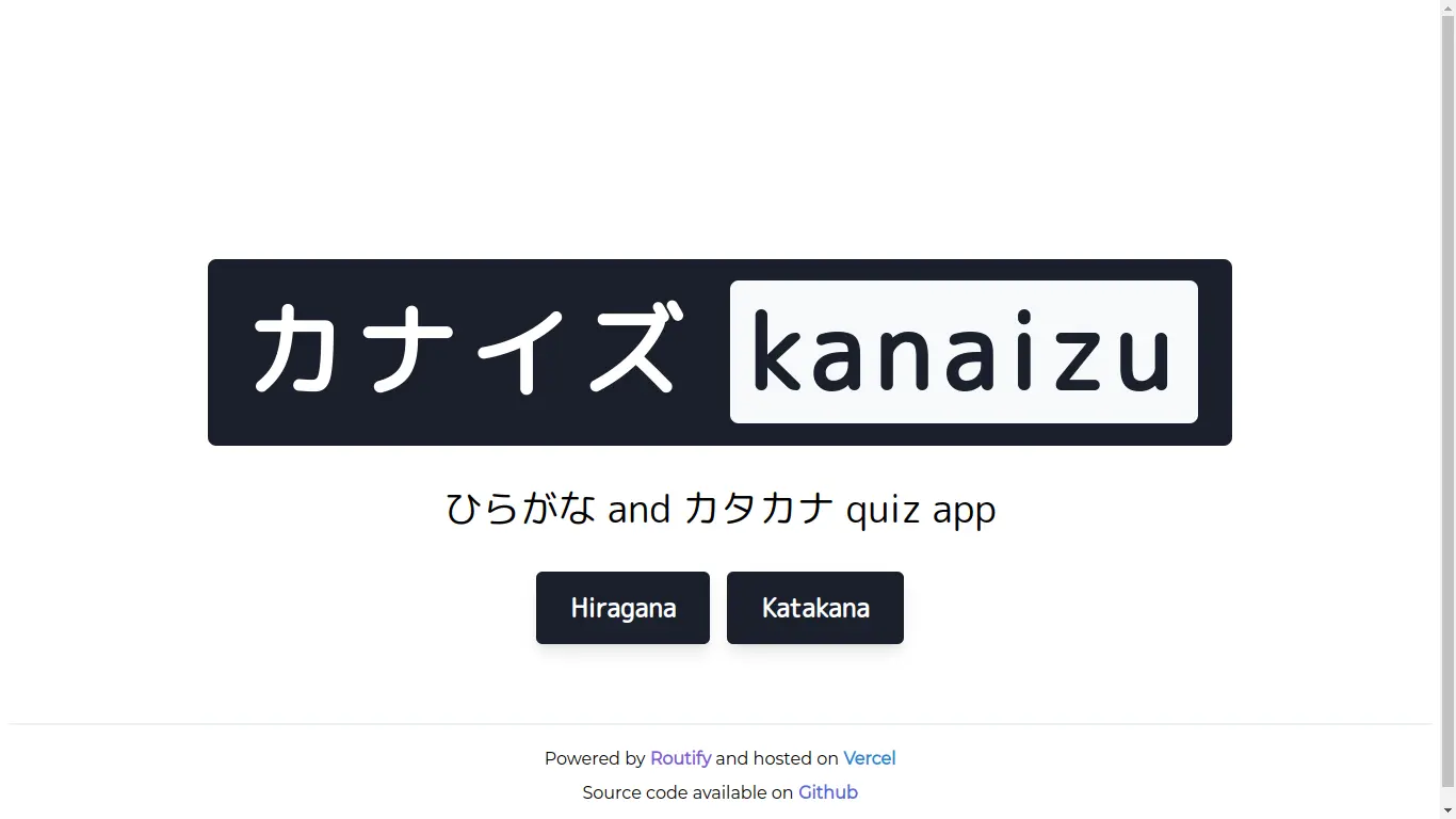 Screenshot of Kanaizu project interface
