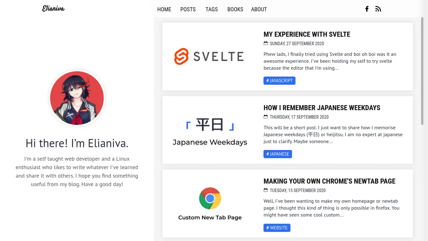 Screenshot of Old Personal Website project interface